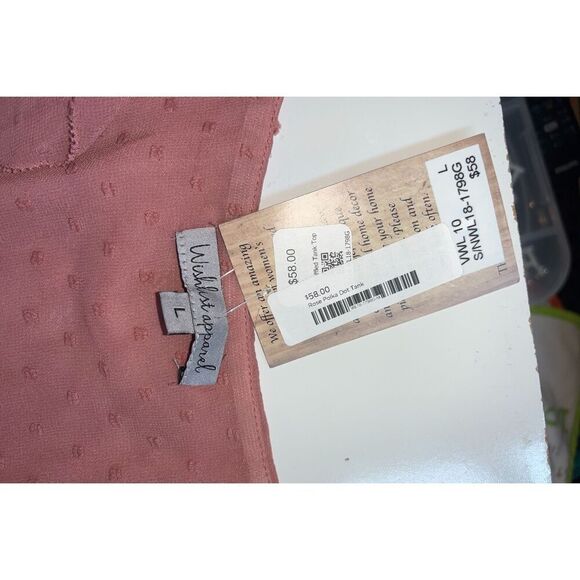 Wishlist apparel Sleeveless Ruffle Front Blouse – Rose Pink, size large - Picture 6 of 9